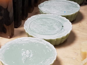 handmade cold process soap with soda ash